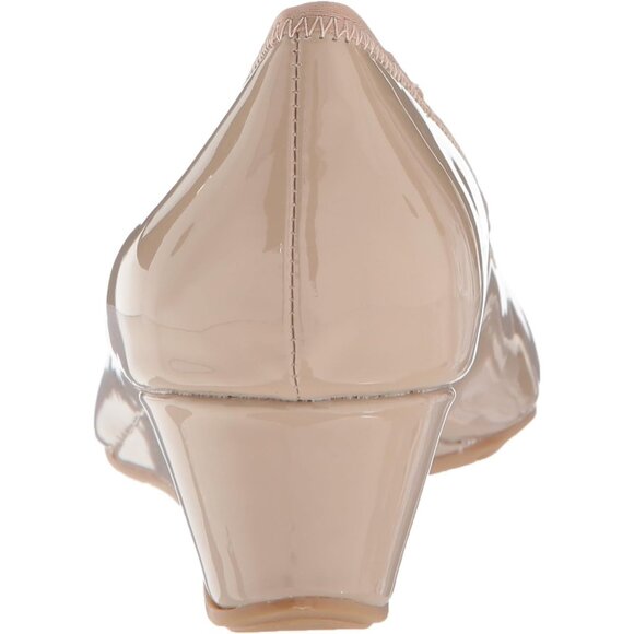 Bandolino Womens Beige Cafe Closed Rounded Toe Flexible Wedge Flat Tad Pump - Picture 3 of 8